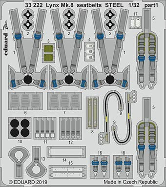 Eduard 33222 1/32 Lynx Mk.8 seatbelts STEEL (REV)