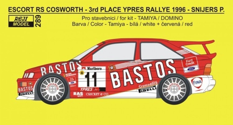 Reji Model JM289 Transkit Escort RS Cosworth Bastos team 1996 1/24