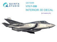 Quinta studio QD72066 F-35B (Academy) 3D Декаль интерьера кабины 1/72