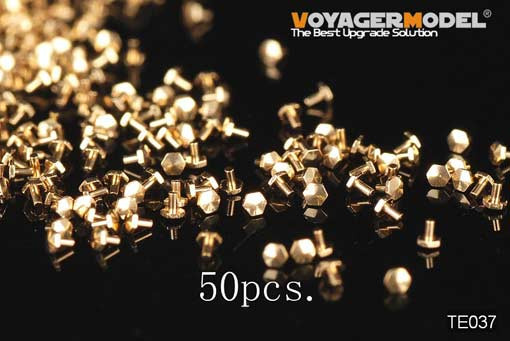 Voyager Model TE037 Turned Metal Bolts Pattern 3 (M0.4X0.6) (50 pcs) (For All) 1/35