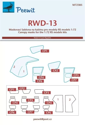 Peewit M72385 Canopy mask RWD-13 (RS) 1/72