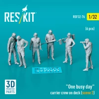 Reskit F32076 One busy day carrier crew on deck (scene 2) 1/32