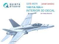 Quinta Studio QDS-48278 F/A-18А++ (HobbyBoss)(Малая версия) 3D Декаль интерьера кабины 1/48