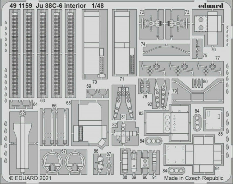 Eduard 491159 SET Ju 88C-6 interior (ICM) 1:48