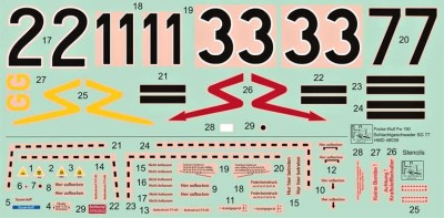 HM Decals HMD-48039 1/48 Decals Fw 190F Schlachtgeschwader SG 77