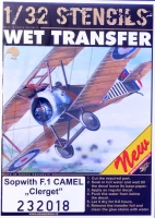 HGW 232018 STENCILS Sopwith F.1 Camel 'Clerget' 1/32