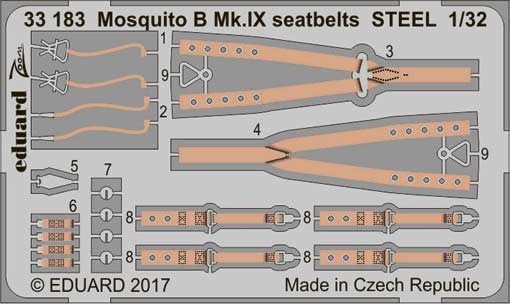 Eduard 33183 Mosquito B Mk.IX seatbelts STEEL 1/32