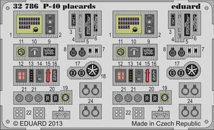 Eduard 32786 P-40 placards