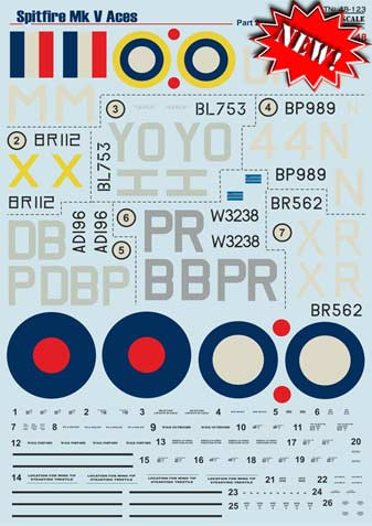 Print Scale 48-123 Spitfire Mk V Aces Part 2 1/48