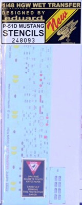 HGW 248093 Decals P-51D Mustang STENCILS 1/48
