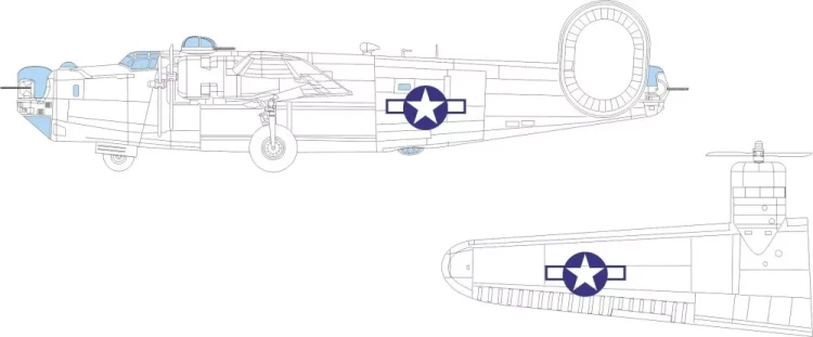 Eduard EX1043 Mask B-24J US national insignia (HOBBYB) 1/48