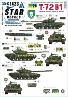 Star Decals 35-C1423 War in Ukraine # 24. Ukrainian 3rd Tank Brigade in 2022-24. T-72B1 1/35