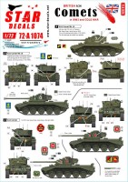 Star Decals 72-A1074 Comets.British A34 Comet in WW2 and Cold War service.Germany WW2, Germany post war BAOR, Hong Kong 1/72