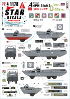 Star Decals 72-A1178 D-Day DUKW.British Amphibians # 3.101 Coy (GT) and 377 Coy (GT) RASC 1/72