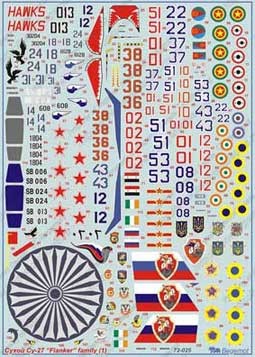 Begemot Decals 72-025 Cухой Су-27 “Flanker family 1” 1/72