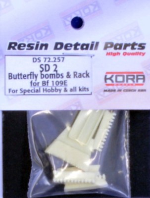 Kora Model KORDS72257 SD 2 Butterfly bombs &amp; rack for Bf 109E 1/72
