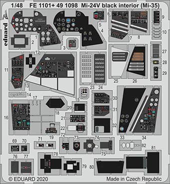 Eduard FE1101 1/48 Mi-24V black interior (Mi-35) (ZVE)