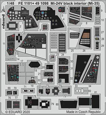 Eduard FE1101 1/48 Mi-24V black interior (Mi-35) (ZVE)