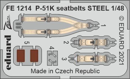 Eduard FE1214 P-51K seatbelts STEEL (EDU) 1/48