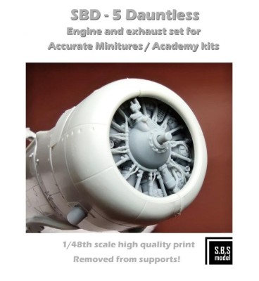 Sbs Model 48087 SBD-5 Dauntless Engine &amp; Exhaust set 1/48