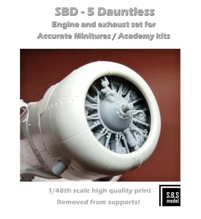 Sbs Model 48087 SBD-5 Dauntless Engine & Exhaust set 1/48