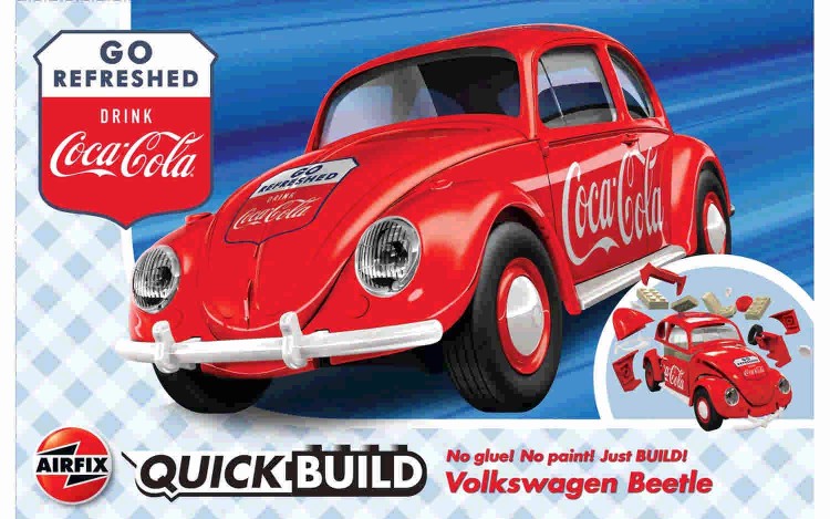 Airfix J6048 VW Beetle Coca-Cola QUICK BUILD Blue NEW TOOL