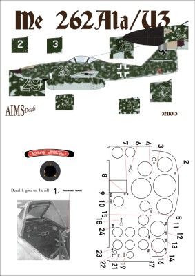 Aims AIMS32D013 Messerschmitt Me-262A-1a/U3 1/32