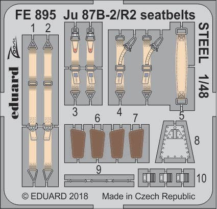 Eduard FE895 Ju 87B-2/R2 seatbelts STEEL 1/48
