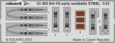 Eduard 33362 AH-1G early seatbelts STEEL (ICM) 1/35
