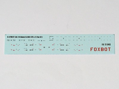 Foxbot Decals FBOT72043 Soviet Missile R-27ER/ET (AA-10 Alamo) &amp; AKU-470 Stencils (Var.1) 1/72