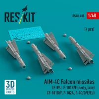 Reskit 48488 AIM-4C Falcon missiles (4 pcs.) 1/48