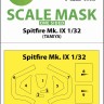 Art Scale 200-M32046 Supermarine Spitfire Mk.IX canopy frame paint masks (outside only) 1/32