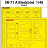 Art Scale 200-M48048 Lockheed SR-71 Blackbird wheels and canopy frame paint masks (inside and outside) with red outline 1/48