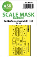 Art Scale 200-M48262 Curtiss Tomahawk Mk.II canopy frame paint mask (outside only) 1/48