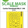 Art Scale 200-M48262 Curtiss Tomahawk Mk.II canopy frame paint mask (outside only) 1/48