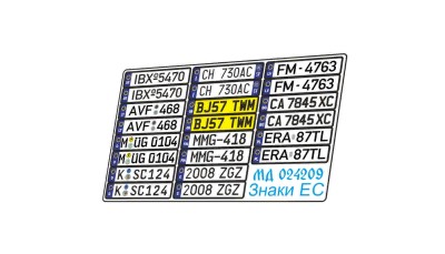 Микродизайн 024209 Автомобильные номерные знаки Европы цвет 1/24