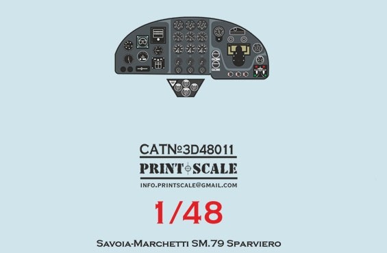 Print Scale 3D48011 Instrument panel Savoia-Marchetti SM. 79 1/48