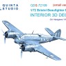 Quinta Studio QDS-72199 Bristol Beaufighter Mk.21 (Hasegawa/MPM) (малая версия) 3D Декаль интерьера кабины 1/72