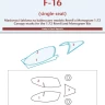 Peewit M72358 Canopy mask F-16 single-seat (MONO) 1/72