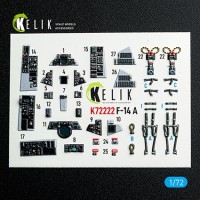 Reskit K72222 F-14A Tomcat - interior 3D (ACAD) 1/72