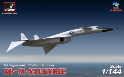 Armory AR14701 North-American XB-70 Valkyrie Strategic Bomber. Plastic injected kit with etched parts 1/144