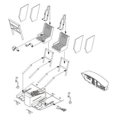 CMK 6005 UH-1D - Interior set for Drag. 1/35