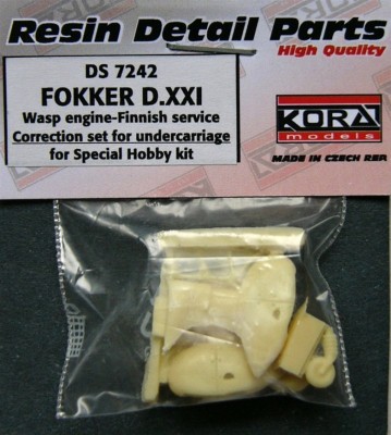 Kora Model DS7242 Fokker D.XXI Undercarr.Set Wasp engine (SPH) 1/72