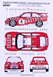 Reji Model 291 Transkit Escort RS Cosworth Boucl.De Spa '97 1/24