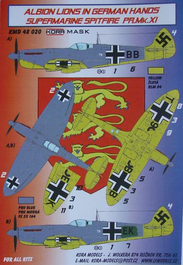 Kora Model MD48020 Mask Superm.Spitfire PR.Mk.XI in German Hands 1/48