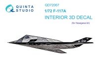 Quinta studio QD72067 F-117A (Hasegawa) 3D Декаль интерьера кабины 1/72