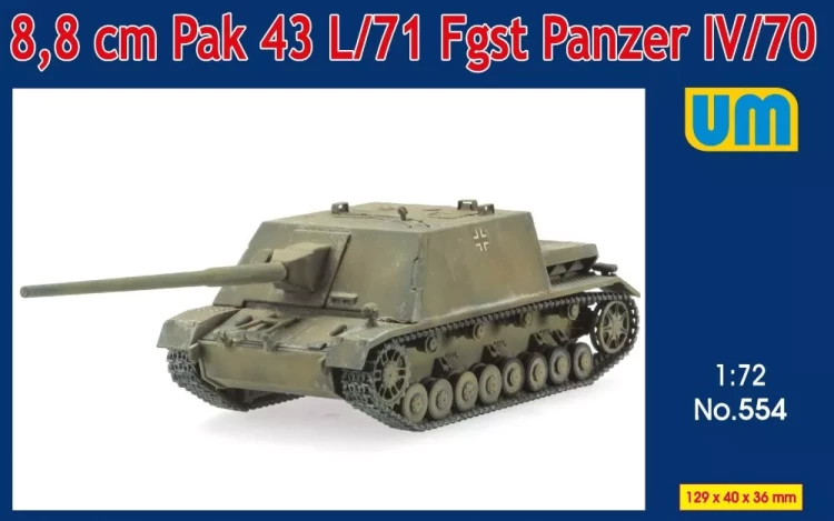 Unimodel 72554 8,8cm Oak 43L/71 Fgst / Panzer IV/70 1/72