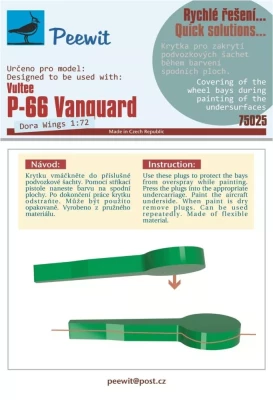 Peewit P75025 Wheel bay cover for P-66 Vanguard (DORA W.) 1/72