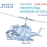 Quinta Studio QDS-48286 UH-1C (HobbyBoss)(Малая версия) 3D Декаль интерьера кабины 1/48