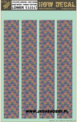 HGW 532047 4 Colour LOZENGE- BASE WHITE - VERY FADED - FABRIC TEXTURE - LOWER декаль 1/32